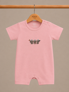 Captain's Crew - Powder Pink - %100 Organik Pamuk Yazlık Bebek Tulumu