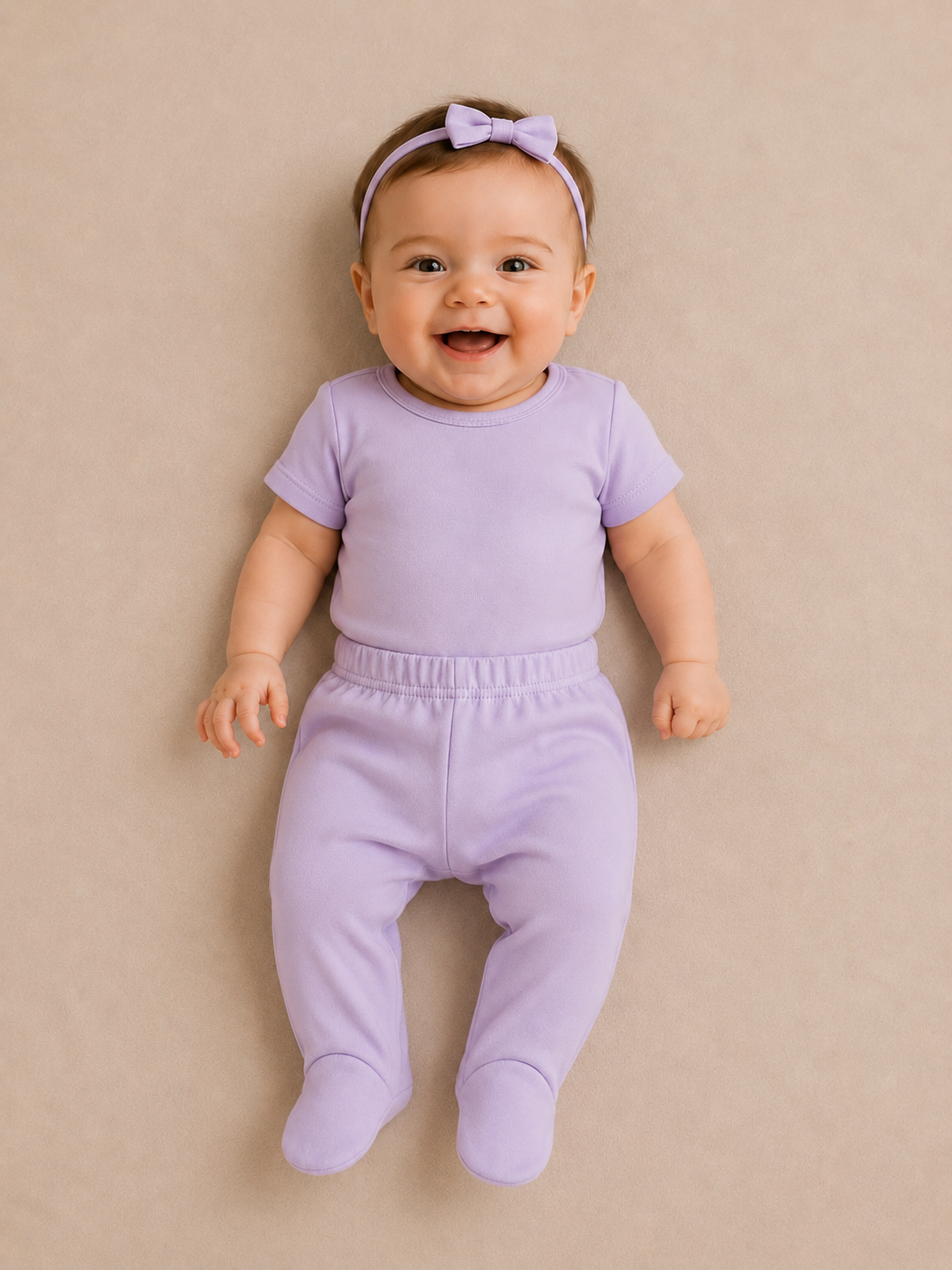 Cloud Steps - Soft Lilac - %100 Organik Pamuk Ayaklı Pantolon