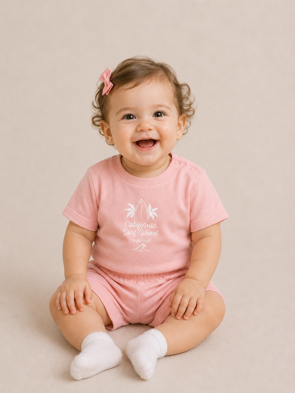 Seaside - Powder Pink - %100 Organik Pamuk Alt-Üst Takım