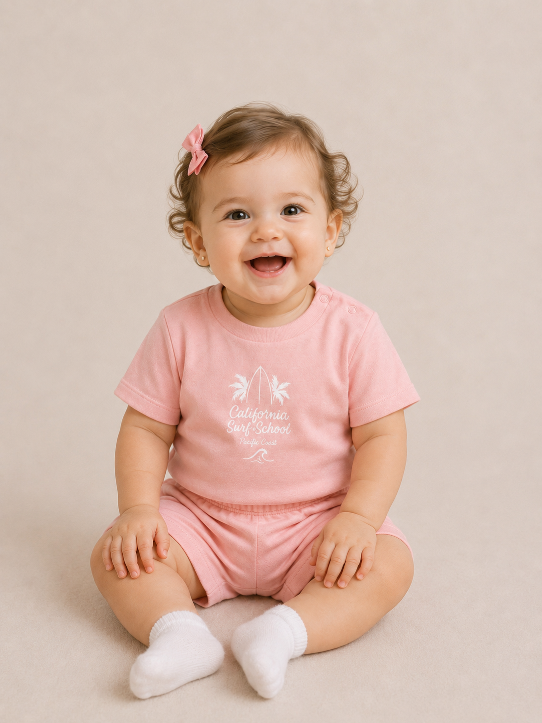 Seaside - Powder Pink - %100 Organik Pamuk Alt-Üst Takım