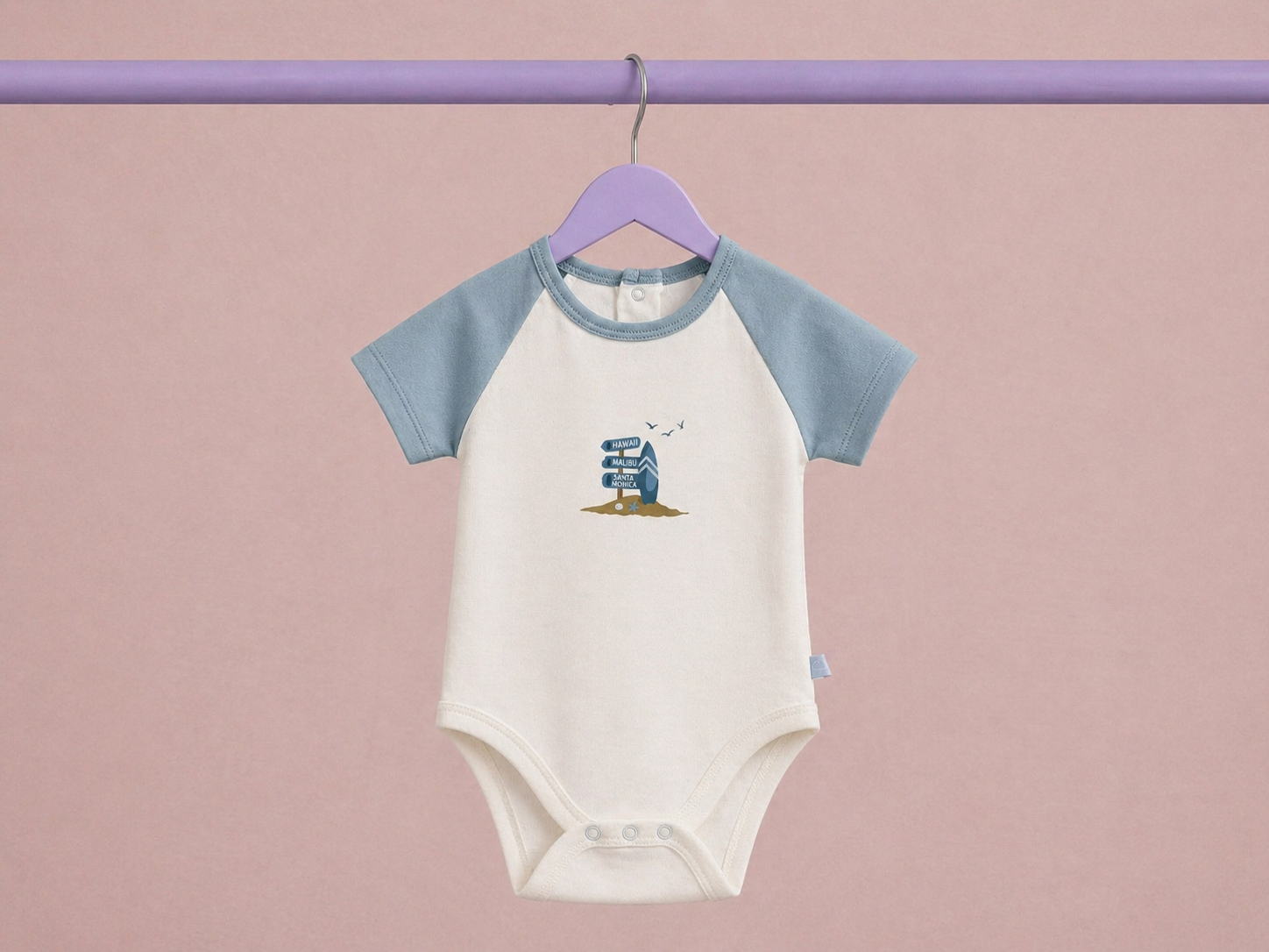 Little Surfers 3'lü Organik Pamuk Bebek Body Seti