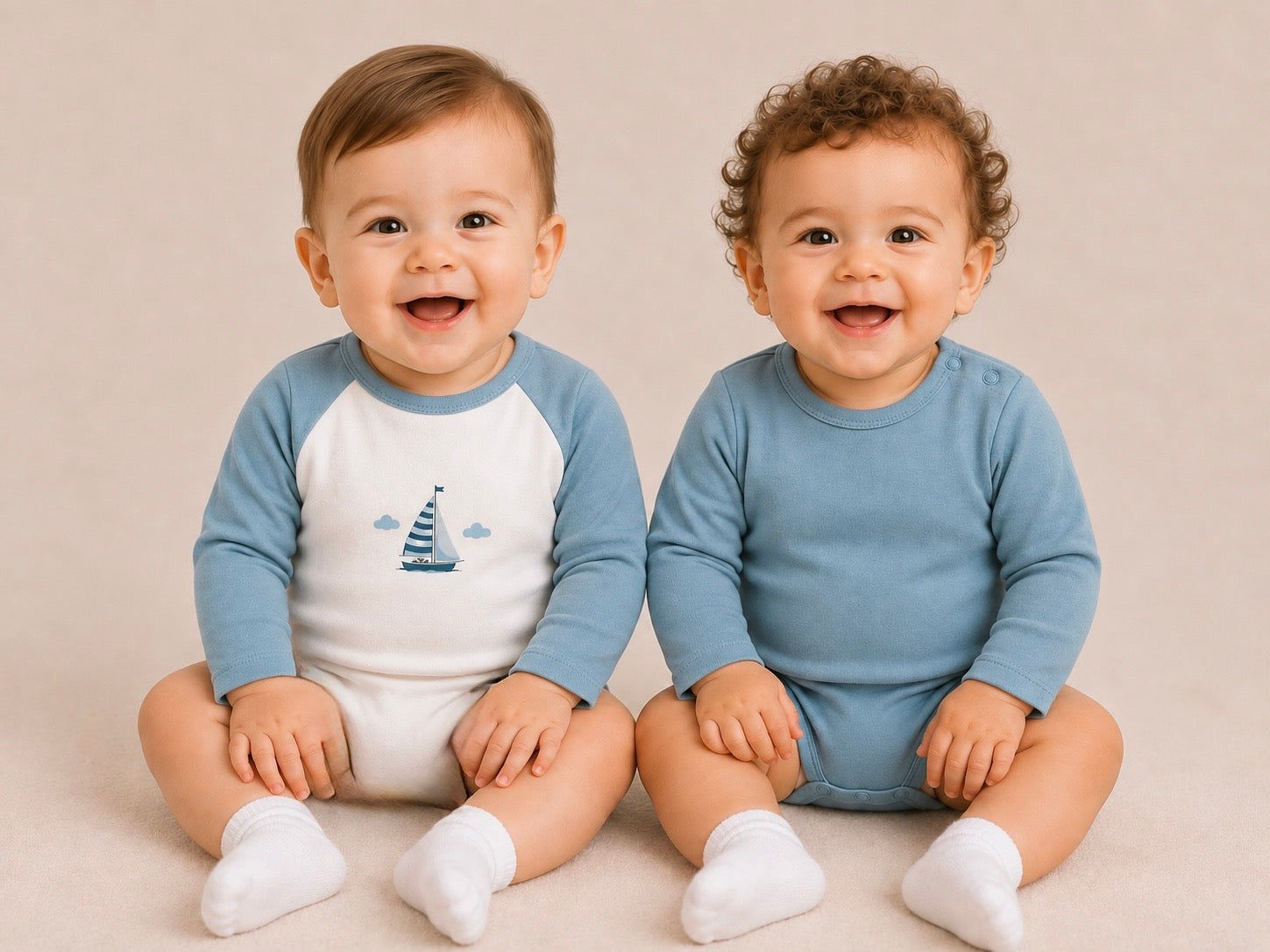 Travel Tots – Dreamy Blue – 2'li Organik Bebek Body Seti