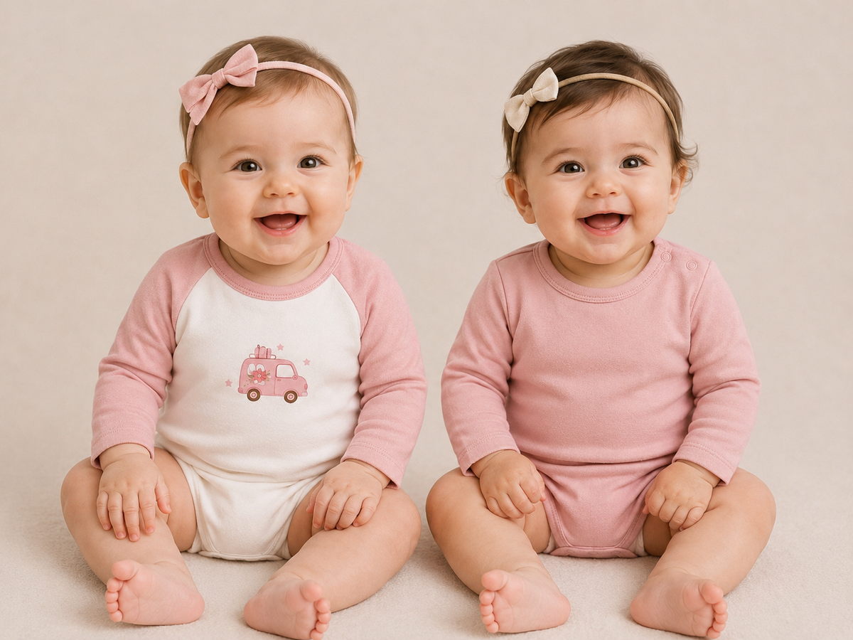 Travel Tots – Powder Pink – 2'li Organik Bebek Body Seti