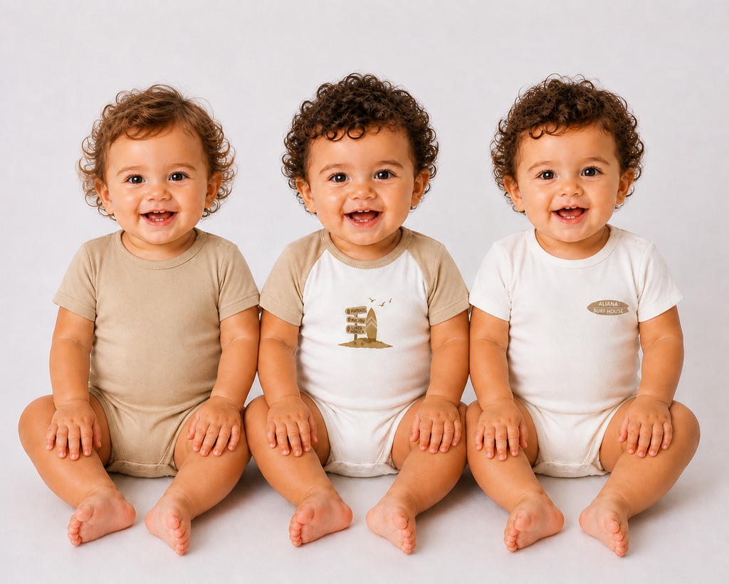 Little Surfers 3'lü Organik Pamuk Bebek Body Seti