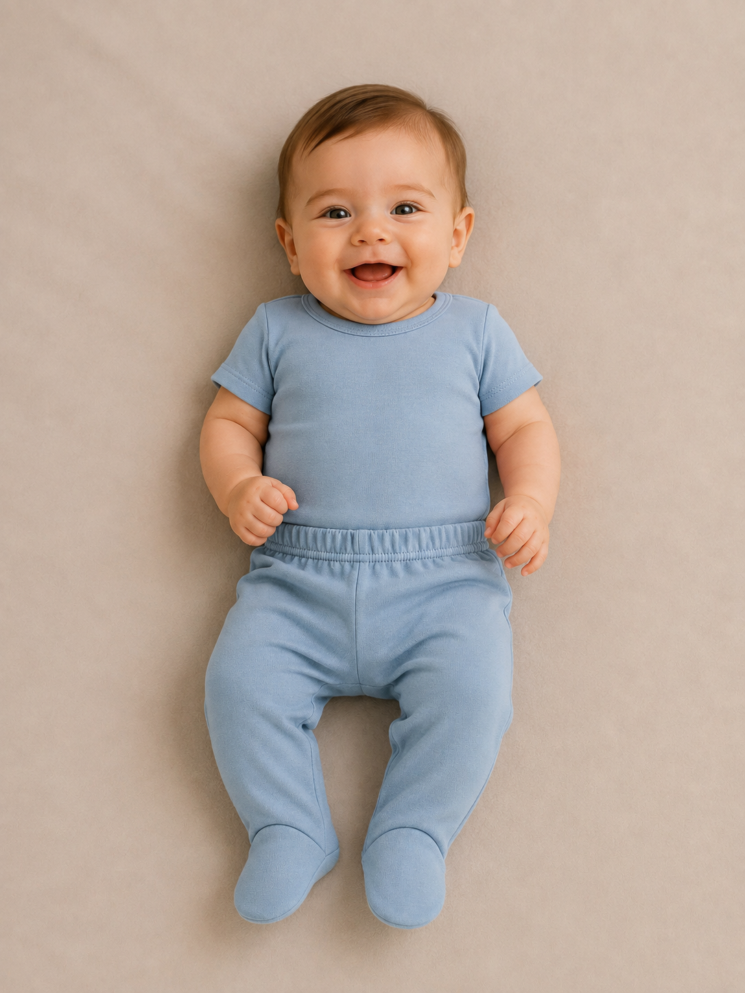 Cloud Steps - Dreamy Blue - %100 Organik Pamuk Ayaklı Pantolon