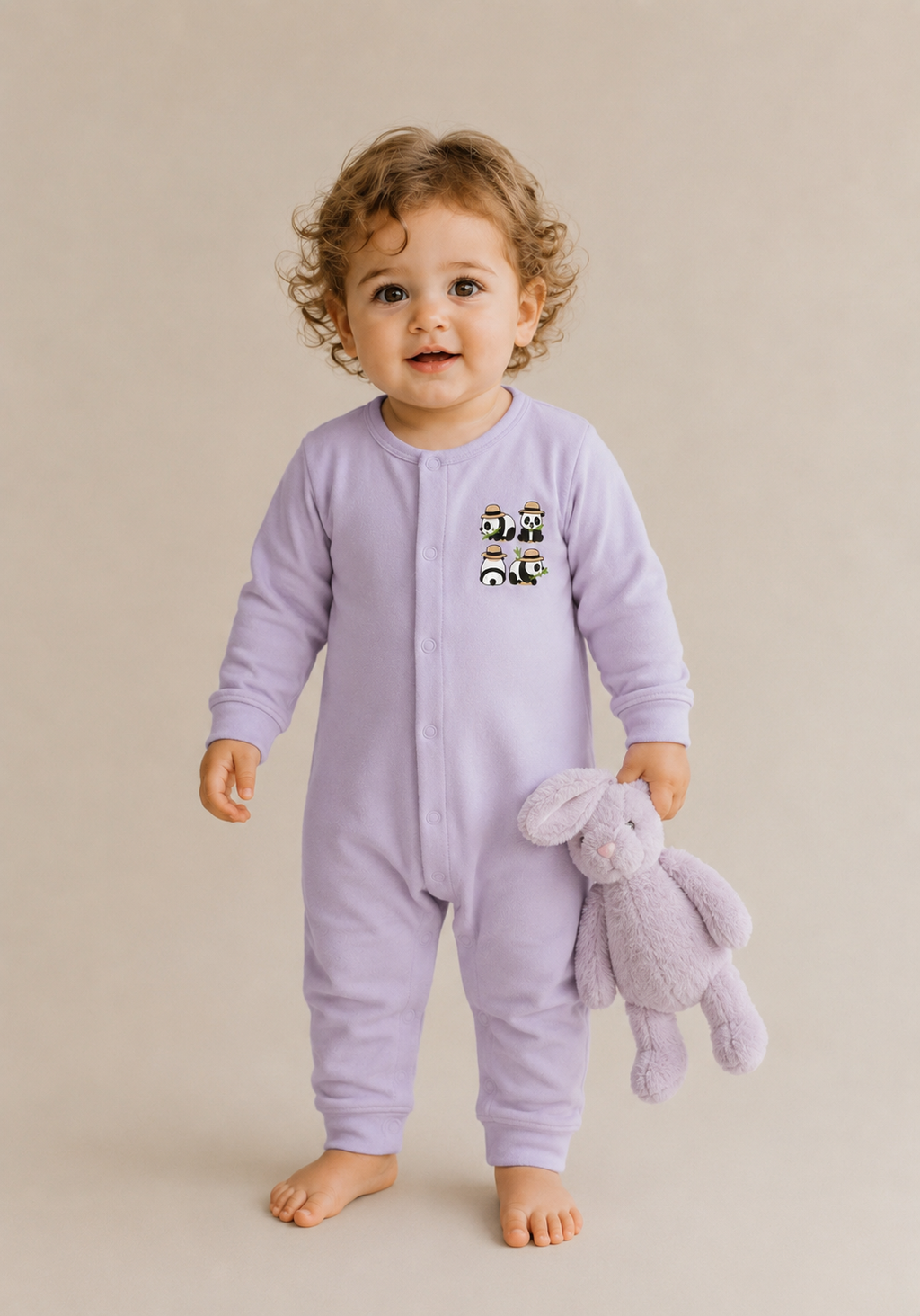 Panda Safari %100 Organik Pamuk Bebek Tulumu