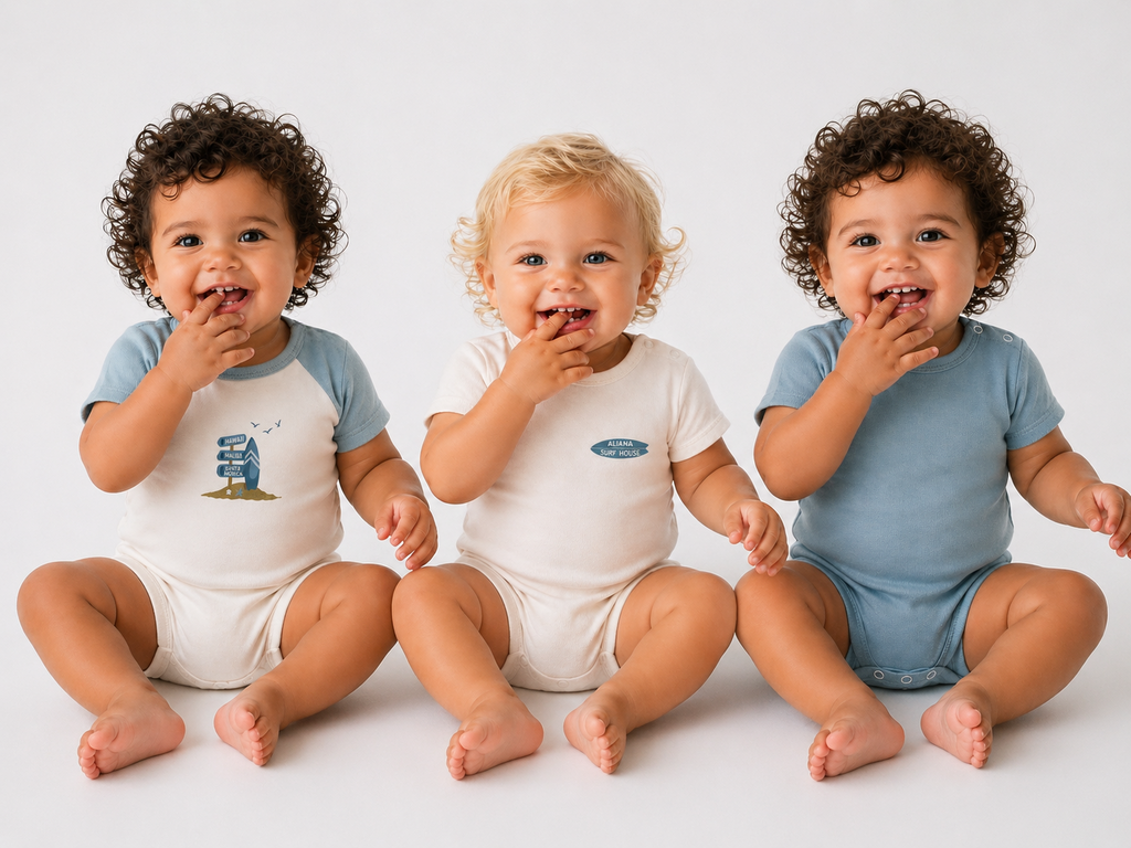 Little Surfers 3'lü Organik Pamuk Bebek Body Seti